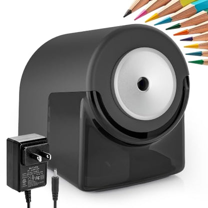 deli Electric Pencil Sharpener,Heavy Duty Pencil Sharpener, Black - color: Black