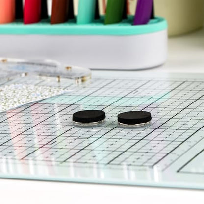 BAOFALI Magnetic Glass Craft Mat; 15.75"x10.24"Heat Resistant Glass Media Cutting Mat W/MagnetsGridlines and Measurements; for Cutting, Stamping, Mixed Media, Heat Embossing and Hot Glue Projects - color: White, size: 15.8"L x 10.2"W