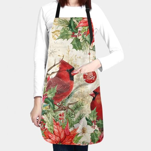 Imiss Waterproof Stain-Resistant Cooking Chef Aprons for Grill BBQ Baking 27 X 31 Inch - color: Red Bird