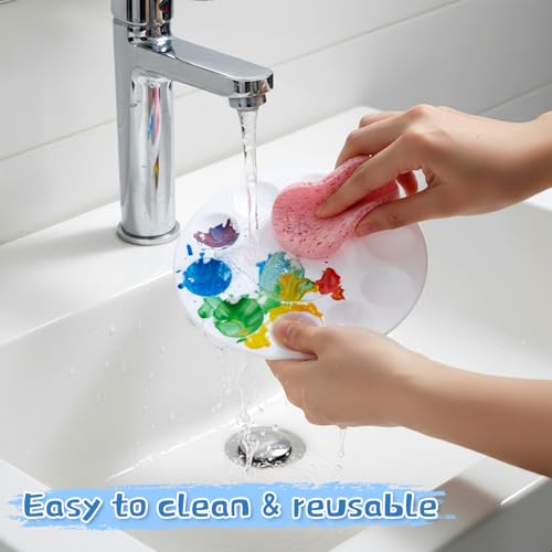 100 Pcs Plastic Round Paint Tray Palettes