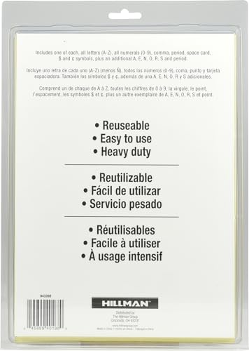 Hillman Heavy Duty Stencils (12 inches) (843398) | 410 gauge oil board, Includes letters, numbers, and symbols for signs, parking lots, and walls, Reusable and easy to clean - size: 12 inch, style: Classic
