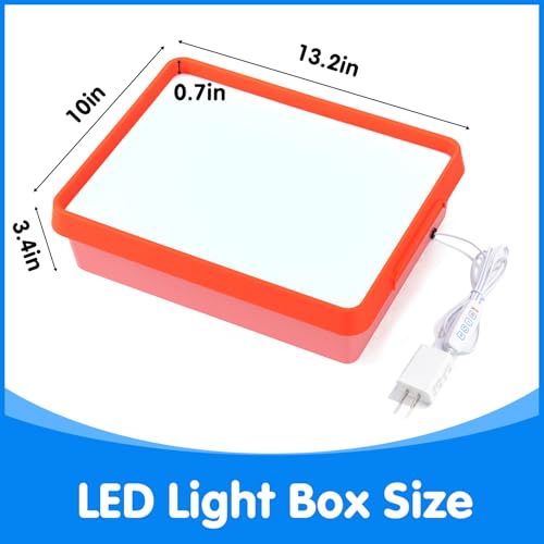 Odoorgames Young Explorers Light Table – Light Up Table (Red) - color: Red