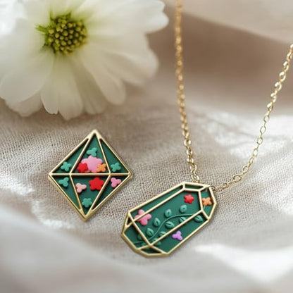 ORIGACH 14 Pcs Terrariums and Cactus Polymer Clay Cutters Set | Flower House Design Clay Cutters for Polymer Clay Jewelry Earrings with a Clear Storage Box - style: Terrariums & Cactus