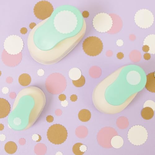 Craftelier - Scalloped Circle Punch 1.5" (3.81 cm) Diameter | Hole puncher, scrapbooking and crafts projects, lever punch, for paper and cardstock, size 3.54 x 2.75 x 2.16 in - size: Pack of 1: 1.5" Diameter