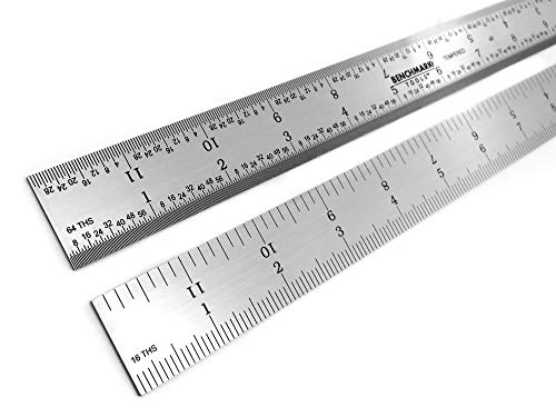 Benchmark Tools 466729 Rigid 4R 12 Inch Rigid 4R Machinist Rule with 1/8, 1/16, 1/32 and 1/64 Markings Tempered Stainless Steel with Brushed Finish Conforms to EEC-1 Accuracy Standards (1)