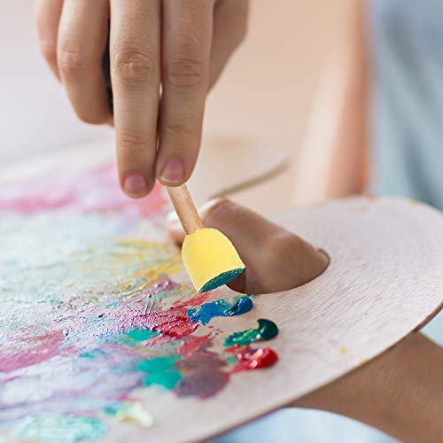 Outus 40 Pieces Round Sponge Foam Brush Set Paint Sponge Daubers with Wooden Handle Foam Stencil Brush Painting Tools for Kids Painting Crafts(0.8 Inch) - size: 0.8 Inch