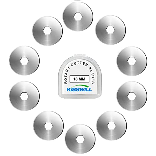 18mm Rotary Cutter Blades 10 Pack, Fits OLFA Rotary Circle Cutter Replacement for Quilting Scrapbooking Sewing Arts&Crafts, Sharp and Durable (18MM) - color: 18MM Blades