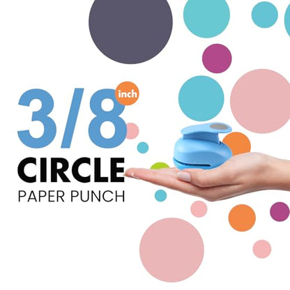 3/8 Inch Circle Punch - Creates Perfect Circles Every Time, Handmade Scrapbooking Tool for Card Making, DIY Photo Albums, Invitations & Decorations - size: 3/8 Inch