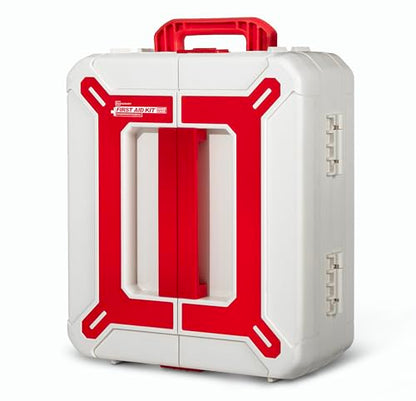 Large First Aid Kit for Business- Plastic Wall Mounted First Aid Box,Hard Case First Aid Kit, Emergency Kit for Car,Home,Offices - 408 Piece - color: White
