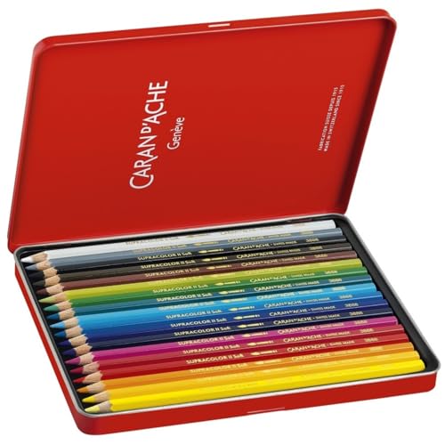 CREATIVE ART MATERIALS Caran D'ache Supracolor Metal Box Set Of 18 (3888.318) - size: 18 Count (Pack of 1)