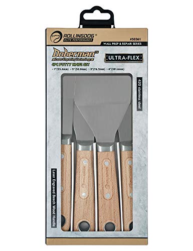 ROLLINGDOG 4PC Putty Knife Kit, 1",2",3",4" Paint Scrapers