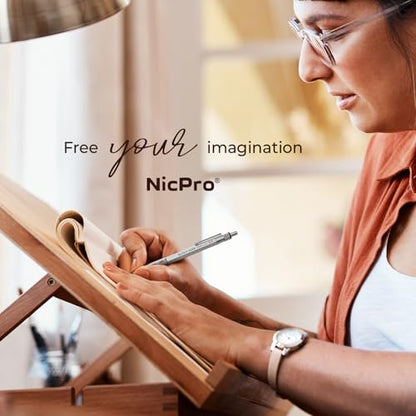 Nicpro 4 Pack Blocky Gear 0.3/0.5/0.7/0.9 mm Metal Mechanical Pencils Set | Lead Drafting Pencil with 8 Tube Break-resistant Lead(HB 2B), Erasers, Eraser Refills, Case for Art Writing Sketching Drawing - style: 0.3 0.5 0.7 0.9mm