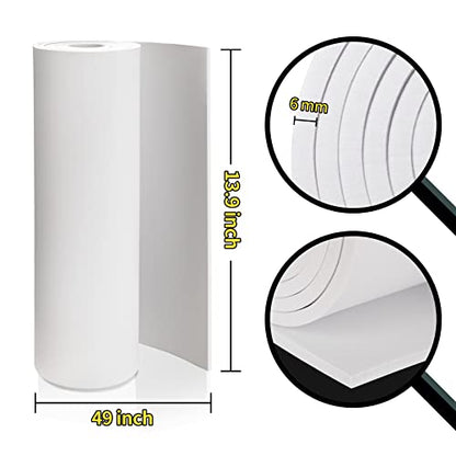 White Eva Foam Sheet roll,Premium eva Foam 6mm Thick,49" x 13.9", High Density 86kg/m3 for Halloween Cosplay Costume, Crafts, DIY Projects by MEARCOOH… - color: White, size: Thickness-6mm