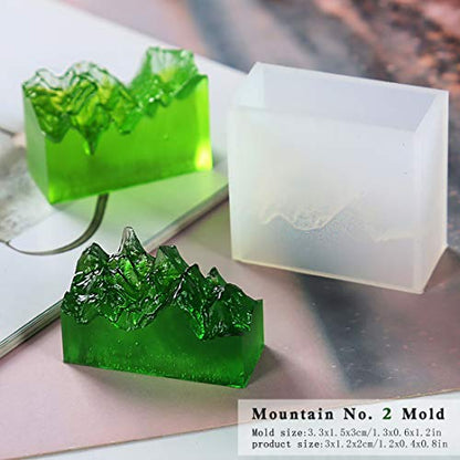 3Pcs Mountain Resin Molds,Iceberg Silicone Molds for Epoxy Resin,Micro Landscape Casting Molds DIY Polymer Clay Craft,Paperweight