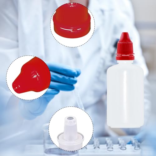 12 Pcs Dropper Bottles, 50ml/1.7 oz Empty Squeezable Small Mouth Dropper Bottle, Liquid Dropper Bottle with Red Cap - color: Red Cap