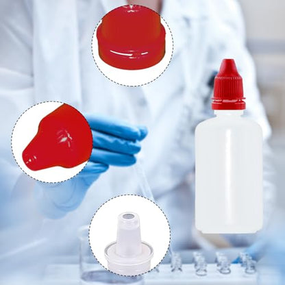 12 Pcs Dropper Bottles, 50ml/1.7 oz Empty Squeezable Small Mouth Dropper Bottle, Liquid Dropper Bottle with Red Cap - color: Red Cap