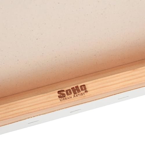 SoHo Urban Artist, 12x16 Heavyweight Stretched Cotton Canvas for Painting - 1.5" Deep- 3 Pack, Triple Primed, 100% Cotton Canvas, Archival, Universal Primed for Oil, Acrylic, Alkyd, Mixed Media