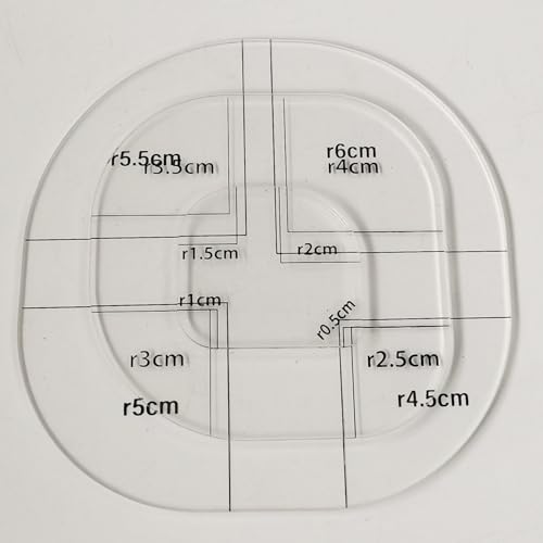 HONEYSEW Transparent Patchwork Corner Binding Template Coaster Design Stencil Rounded Corner Curve Drawing Ruler Multiple Sizes