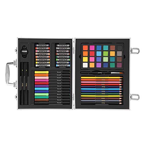 Darice Studio Kids Art Set in Metal Assorted Case Colors, 71 pieces - style: 70-Piece Young Artist Art Set