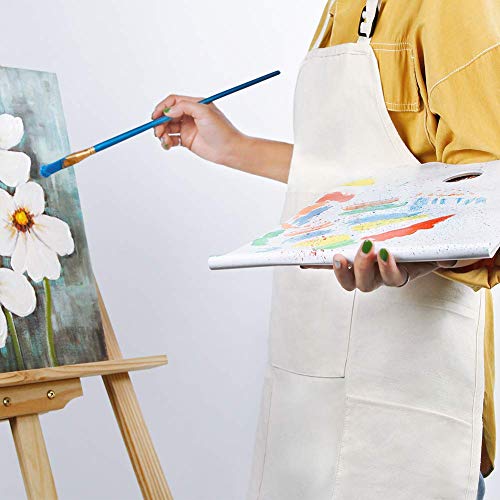 FreeNFond Kids Apron Adjustable Child Apron with 4 Pockets for Baking Painting - color: White