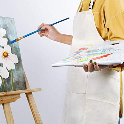 FreeNFond Kids Apron Adjustable Child Apron with 4 Pockets for Baking Painting - color: White