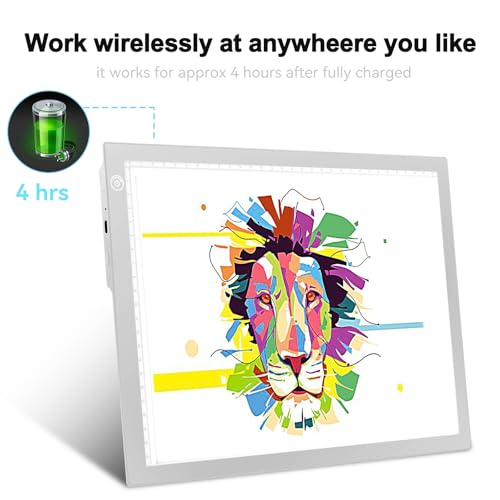 Rechargeable Tracing Light Box, LED Drawing Board for Kids Birthday Gift - color: SILVER, size: 10" x 15"