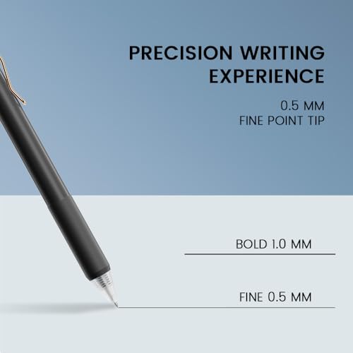 BIYUNRO Gel Pens - Black Ink 4pcs 0.5 mm Fine Point Smooth Writing Pen, Office School Journaling Supplies (Black) - color: Black