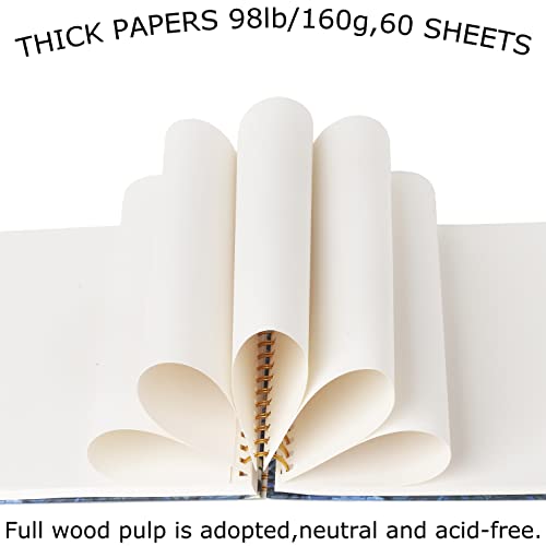Starry Night Aesthetic Art Mix Media Sketchbook,98lb/160gsm Acid Free Thick Paper Drawing Sketching,1 Pack of A4 Blank Spiral Bound Journal Notebook, Sketch Pad Book for Student and Adult - color: Starry Night A4