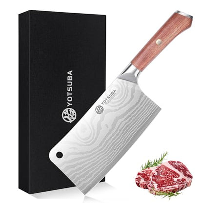 YOTSUBA 7 Inch Cleaver Knife with Full Tang Rosewood Handle - style: 7 inch cleaver knife