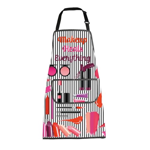 MBMSO Makeup Artist Aprons with Pockets Makeup Apron for Artist Esthetician Gift Cosmetology Student Gift Aprons - color: Makeup Heal Apron
