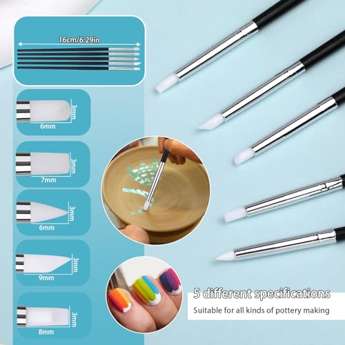 Silicone Sculpting Tools, Pottery Tools, Clay Tools, Clay Sculpting Tools | Clay Tools Sculpting with 15 PCS Modeling Dotting Tool, Embossing Tool for Modeling, Nail, Painting - color: Color A