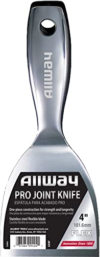 ALLWAY UX4F Premium One-Piece Flex Stainless Steel Joint Knife, 4" | Ergonomic Handle, Built-in Hammer End - size: 4"