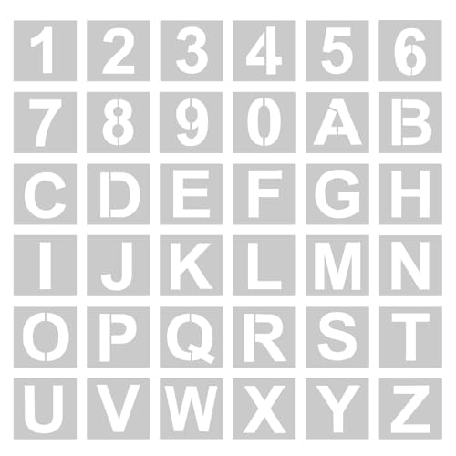 WISYOK 1 Inch 36 Pcs Letter, Number Stencils, Plastic - size: 1 Inch-36Pcs