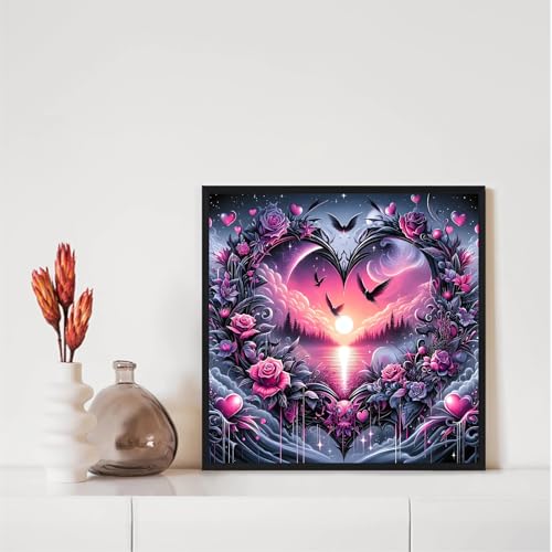 5D Heart and Flower Diamond Art Kits for Adults, DIY Diamond Painting Kits - color: QY152