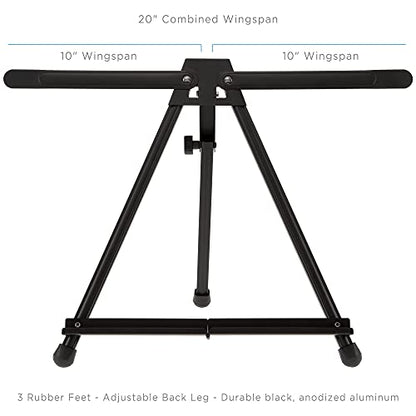 SoHo Urban Artist Black Aluminum Tabletop Easel Stand, Portable Easel for Display, Painting Canvas and More, Set of 3 - size: 3 Units