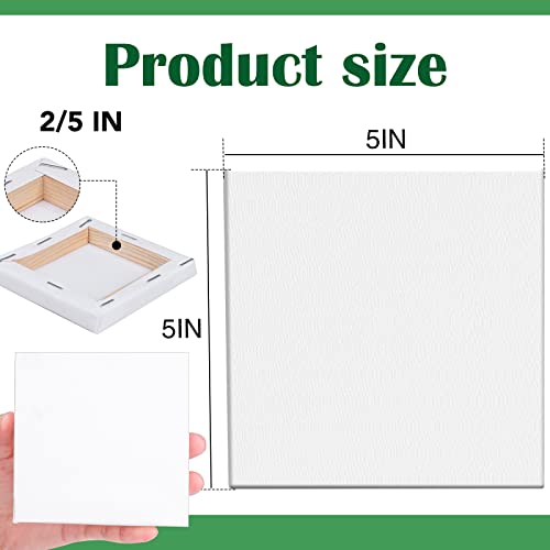 ESRICH Mini Stretched Canvas 10 Pack 5x5inch, 2/5''Profile Art Primed Canvases for Painting, Cotton Small Professional Stretched Canvas for Kids and Art Supplies, for Acrylics, Oils. - style: 10 Packs Stretched Canvas - 5*5in