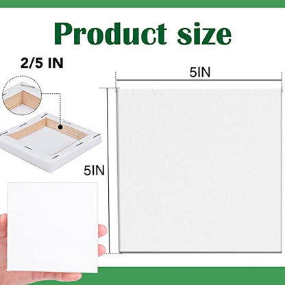 ESRICH Mini Stretched Canvas 10 Pack 5x5inch, 2/5''Profile Art Primed Canvases for Painting, Cotton Small Professional Stretched Canvas for Kids and Art Supplies, for Acrylics, Oils. - style: 10 Packs Stretched Canvas - 5*5in