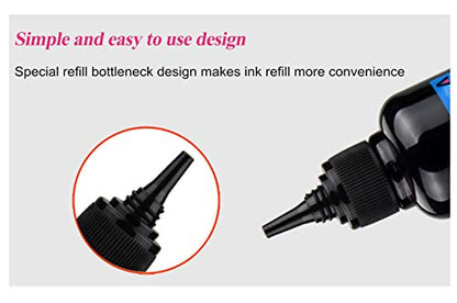 Aomya Ink Refill Kit 100ml for HP 67 61 65 60 62 63 910 920 901 902 932 933 934 940 952 94 95 96 Inkjet Printer Cartridges Refillable Ink Cartridges CIS CISS System 4 Color Set with 4 Syringes - size: BK/CMY