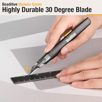 High Precision Detail Craft Knife with 10 Blades - 30 Degree Blade Utility Knife - Art, Craft, Model Making (1 Black Knife, 10 Black Blades) - style: 1 Black Knife, 10 Black Blades