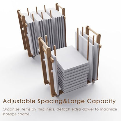 Art Storage Rack, Art Canvas Storage, Art Drying Rack, Canvas Boards Rack Art Storage with Handle & Caster Wheels for Drawing Board, Panel, Paper Pad for Art Studios, Artworks, Gallery - size: 12.5"D x 28.7"W x 32.5"H