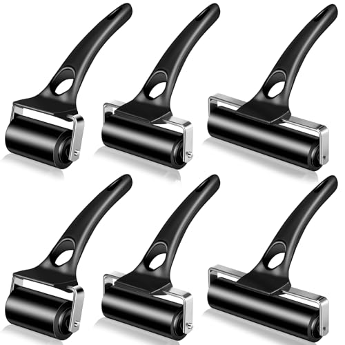 Frienda 6 Pack Rubber Brayer Rollers, 2/3.2/4.7 in Hard Rubber Rollers - size: 2 Inches, 3.2 Inch, 4.7 Inches
