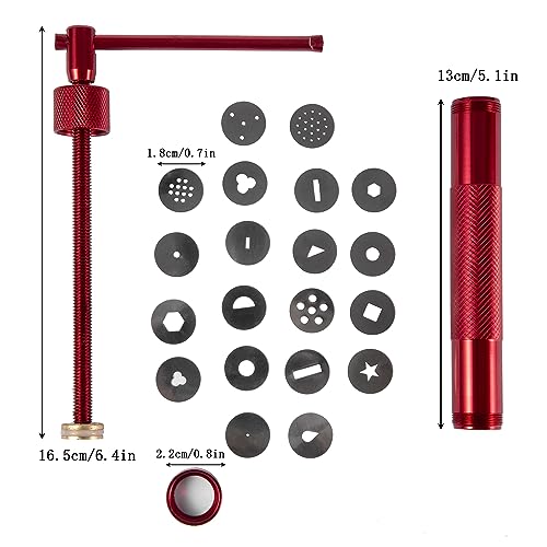 Stainless Steel Clay Extruder Sugar Paste Extruder Cake Fondant Decorating Tool Set Ceramics & Pottery Clay Extruders Mixers & Presses (Red) - color: Red