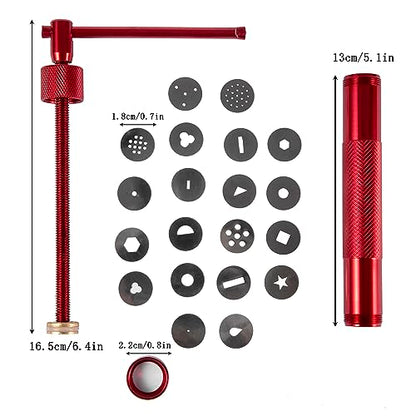 Stainless Steel Clay Extruder Sugar Paste Extruder Cake Fondant Decorating Tool Set Ceramics & Pottery Clay Extruders Mixers & Presses (Red) - color: Red