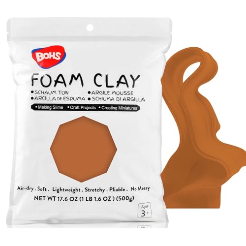BOHS Foam Clay, Chocolate Brown Air Dry Modeling Clay, 1.1 lb - color: Chocolate, size: 500 g