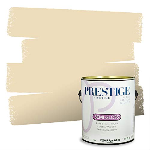 PRESTIGE Paints Interior Paint and Primer In One, 1-Gallon, Semi-Gloss, Comparable Match of Benjamin Moore* Standish White* - color: HC-32BM-PCM, size: 1 Count (Pack of 1)