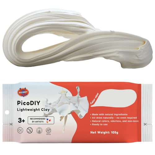 Air Dry Clay Lightweight, Flexible Modeling Clay for Adults Arts and Crafts | Professional & Moldable, Soft & No-Stick, Polymer Clay for Sculpting, Molding,Anime Figures,Making Costumes,DIY Projects - color: White