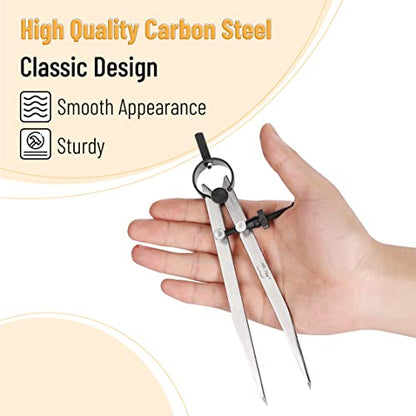 Mr. Pen- Adjustable Divider Leather Compass, 8 Inch, Lockable Metal Compass - style: Divider
