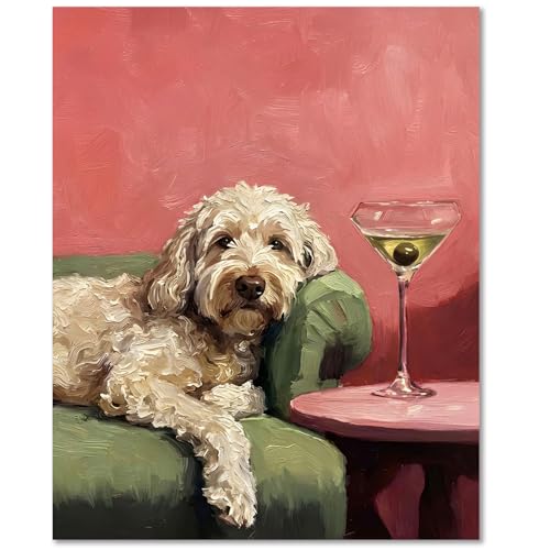 Dog Paint by Number for Adults, Paint by Numbers Kit for Adults 16x20 Inch - color: Dog and Cocktail (16x20 in)