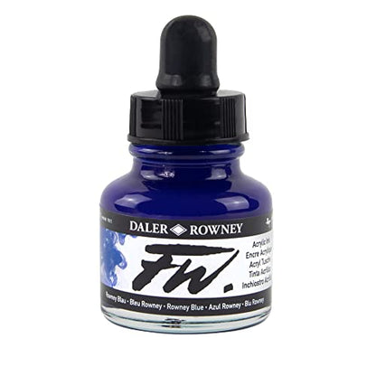 Daler-Rowney FW Acrylic Artists Ink, 1 oz, Rowney Blue (160029119)