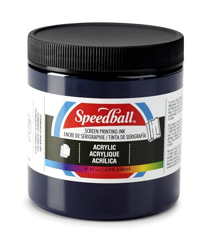 Speedball 004632 Acrylic Screen Acrylic Screen Printing Ink, 8 fl. oz., Dark Blue - color: Dark Blue